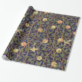 William Morris Bird en Pomegranate Floral Cadeaupapier (Uitgerold)