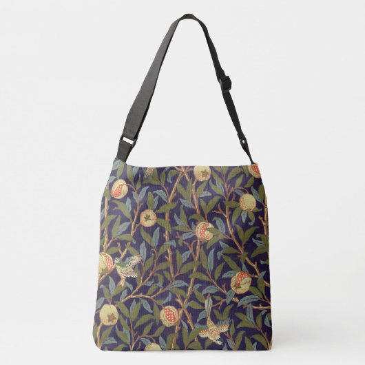 William Morris Bird en Pomegranate  Floral Crossbody Tas (Achterkant)