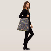William Morris Bird en Pomegranate  Floral Crossbody Tas (Op model)