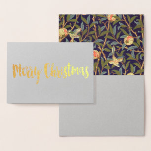 William Morris Bird en Pomegranate  Floral Folie Kaarten