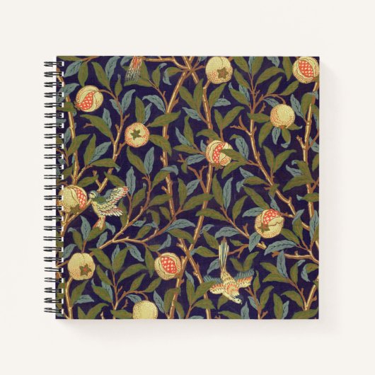William Morris Bird en Pomegranate Floral Notitieboek (Voorkant)