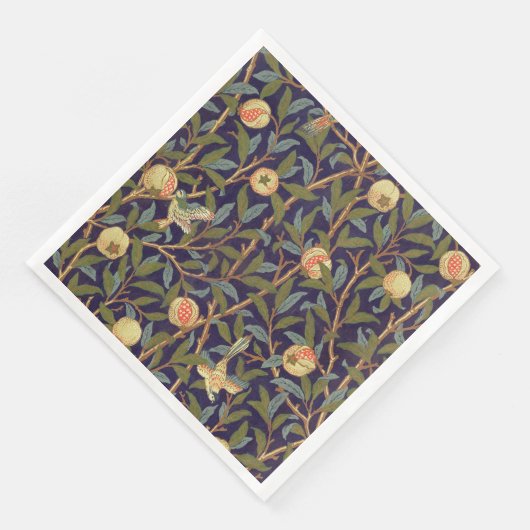 William Morris Bird en Pomegranate  Floral Servetten (Hoek)