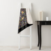 William Morris Bird en Pomegranate  Floral Sherpa Deken (In situ)