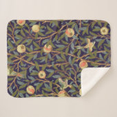 William Morris Bird en Pomegranate  Floral Sherpa Deken (Voorkant (horizontaal))