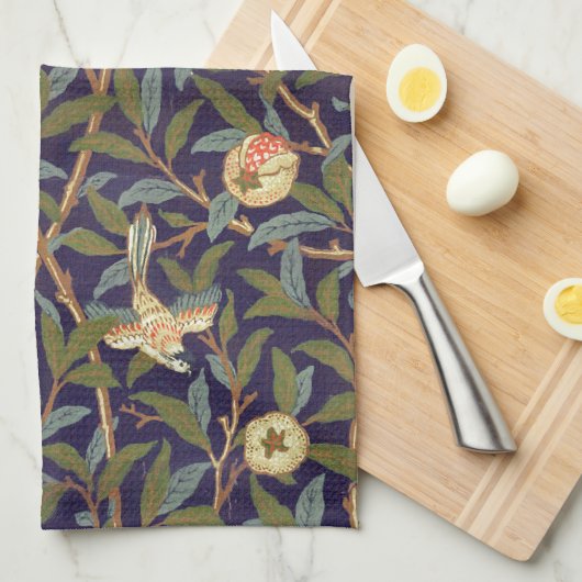 William Morris Bird en Pomegranate Theedoek (Quarter Fold)