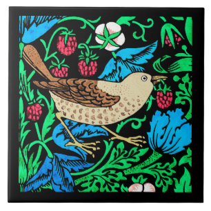 William Morris Bird & Flower Tile, Blue en Black Tegeltje