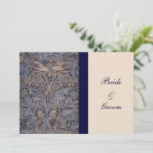 William Morris Bird Pattern Wedding Invitations Kaart (Staand voorkant)