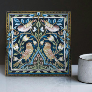 William Morris Birds and Tulips Art Nouveau Tegeltje