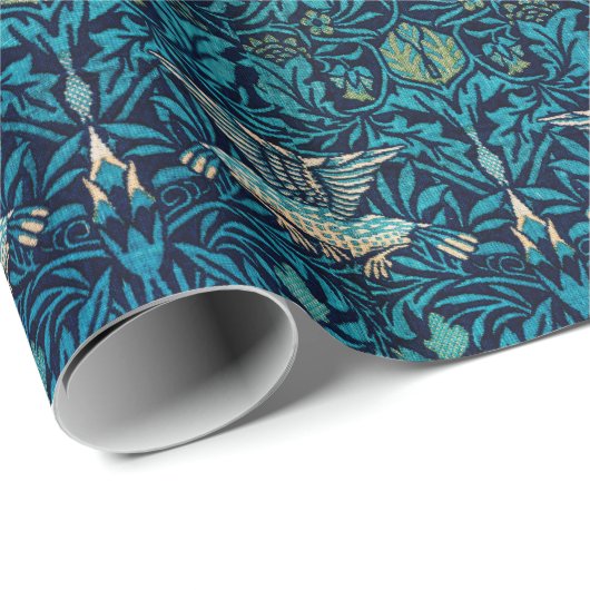 William Morris Birds Art Nouveau Floral Pattern Cadeaupapier (Rol Hoek)