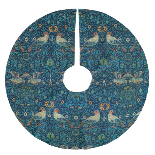 William Morris Birds Art Nouveau Floral Pattern Kerstboom Rok (Voorkant)