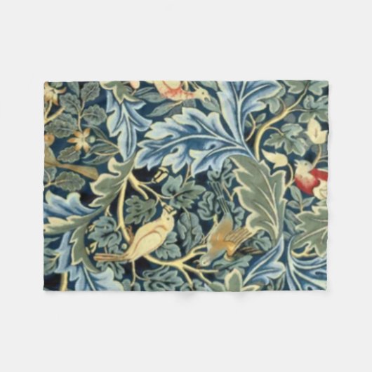 William Morris Birds en Acanthus Fleece Deken (Voorkant (Horizontaal))