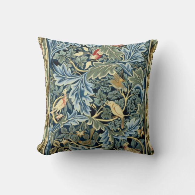 William Morris Birds en Acanthus Kussen (Voorkant)