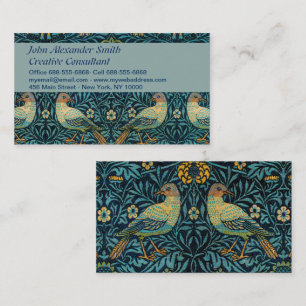 William Morris Birds & Floral Pattern Visitekaartje