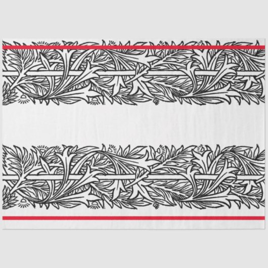 William Morris BLACK EN WHITE DESIGN TISSUE PAPER Tissuepapier (Voorkant)
