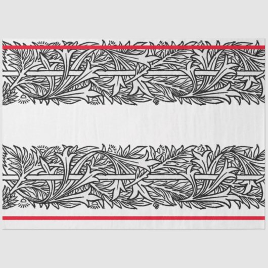 William Morris BLACK EN WHITE DESIGN TISSUE PAPER Tissuepapier (Voorkant)