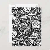 William Morris Black White Grape Vine Briefkaart (Voorkant / Achterkant)