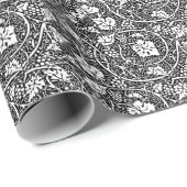William Morris Black White Grape Vine Cadeaupapier (Rol Hoek)