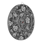 William Morris Black White Grape Vine Dartbord (Voorkant Links)