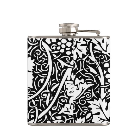 William Morris Black White Grape Vine Heupfles (Achterkant)