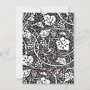 William Morris Black White Grape Vine Kaart