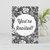 William Morris Black White Grape Vine Kaart (Staand voorkant)