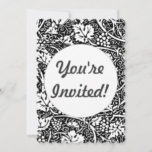 William Morris Black White Grape Vine Kaart