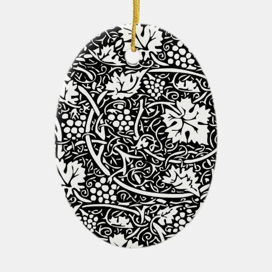 William Morris Black White Grape Vine Keramisch Ornament (Voorkant)