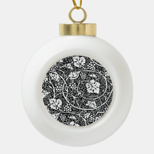 William Morris Black White Grape Vine Keramische Bal Ornament