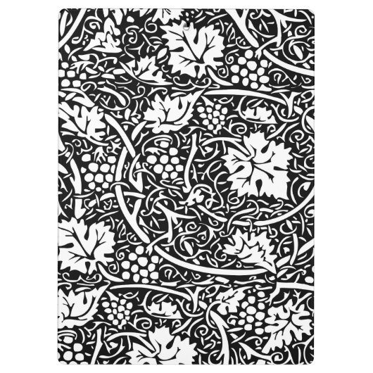 William Morris Black White Grape Vine Klembord (Achterkant)