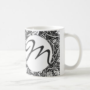 William Morris Black White Grape Vine Koffiemok