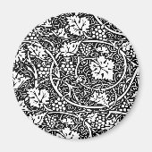 William Morris Black White Grape Vine Magneet (Voorkant)