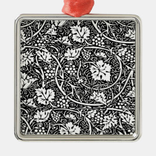 William Morris Black White Grape Vine Metalen Ornament