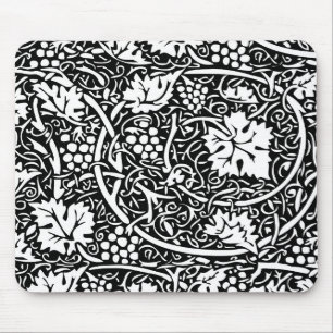 William Morris Black White Grape Vine Muismat