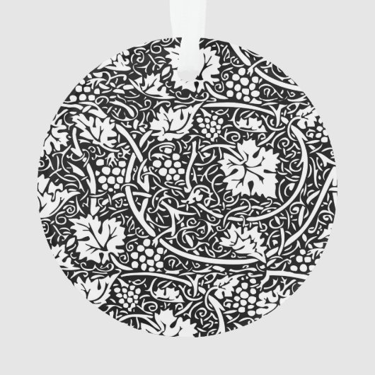 William Morris Black White Grape Vine Ornament (achterkant)