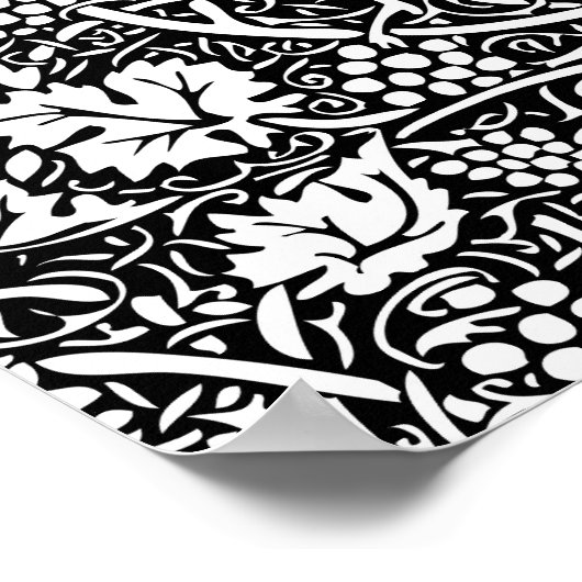 William Morris Black White Grape Vine Poster (Hoek)