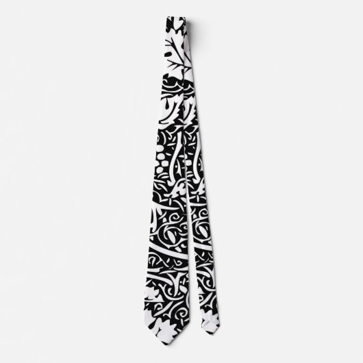 William Morris Black White Grape Vine Stropdas (Voorkant)