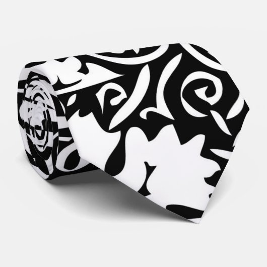 William Morris Black White Grape Vine Stropdas (Opgerold)