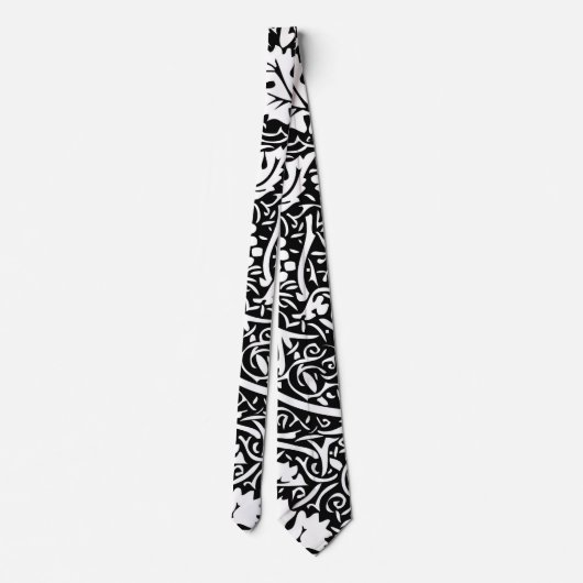 William Morris Black White Grape Vine Stropdas (Achterkant)