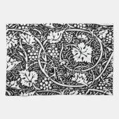 William Morris Black White Grape Vine Theedoek (Horizontaal)
