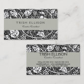 William Morris Black White Grape Vine Visitekaartje (Voorkant / Achterkant)