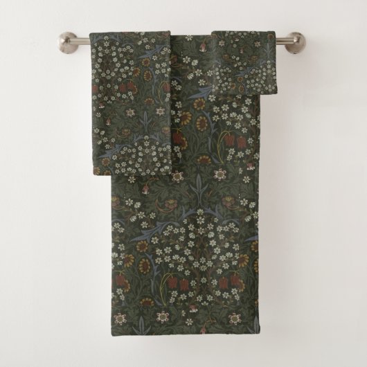 William Morris Blackthorn Bloempatroon Bad Handdoek (Insitu)