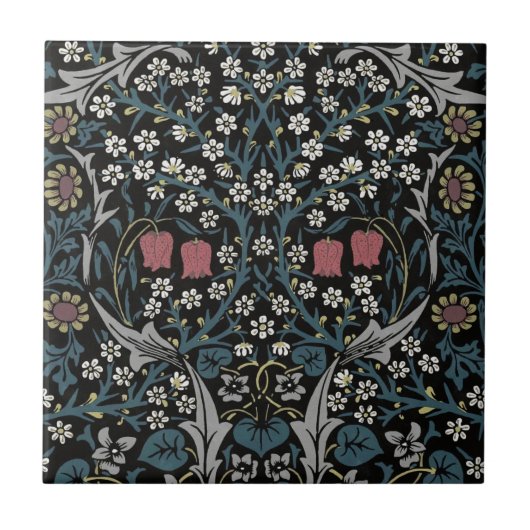 William Morris Blackthorn Floral Art Tegeltje (Voorkant)