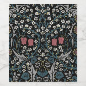 William Morris Blackthorn Floral Art Wijn Etiket (Enkel label)