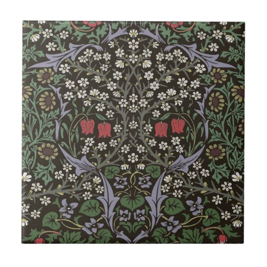 William Morris Blackthorn Tapestry Floral Tegeltje (Voorkant)