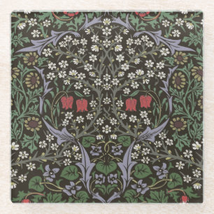 William Morris Blackthorn Tapijt Bloemstuk Glazen Onderzetter