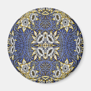 William Morris Blau en Goud Tulp Wilg Ontwerp Magneet