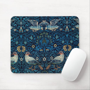 William Morris Blau Vogels Bloem Tapijt Klassieker Muismat