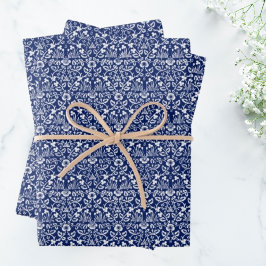 William Morris blauw inpakpapier Vel