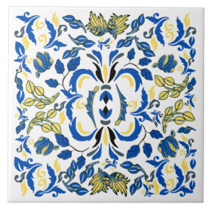 William Morris blauw wit geel Tegeltje