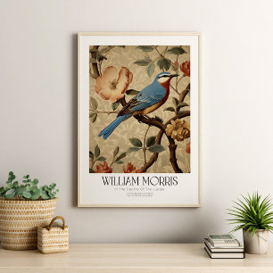 William Morris Blauwe Vogel met Bloesems Poster